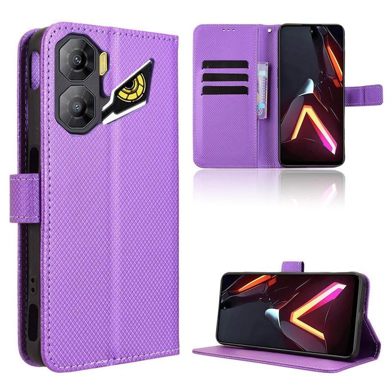erorex For ZTE nubia Neo 3 5G Diamond Texture Leather Phone Case(Purple) - Image 1