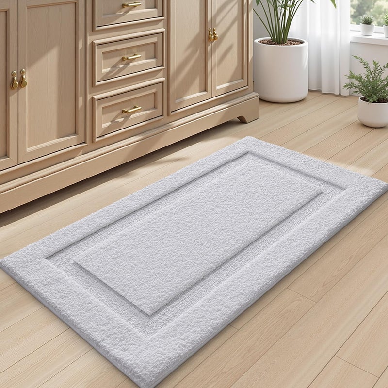 LUMI Large Ultra Soft Bathroom Rugs Non Slip with Rubber Backing, Absorbent Washable Bath Mat Quick Dry, Upgraded Premium Microfiber Plush Carpet for Bathtub and Shower Floor, White, 24x43 - Image 5