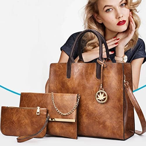 BABIES BLOOM Brown Stylish PU Leather Sling Bag Purse for Women & girls, 3 piece Sling Handbag for Working Wormen (3 In 1 Brown) - Image 2