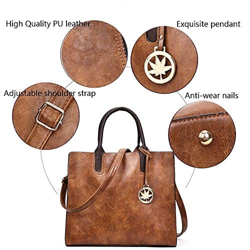 BABIES BLOOM Brown Stylish PU Leather Sling Bag Purse for Women & girls, 3 piece Sling Handbag for Working Wormen (3 In 1 Brown) - Image 3