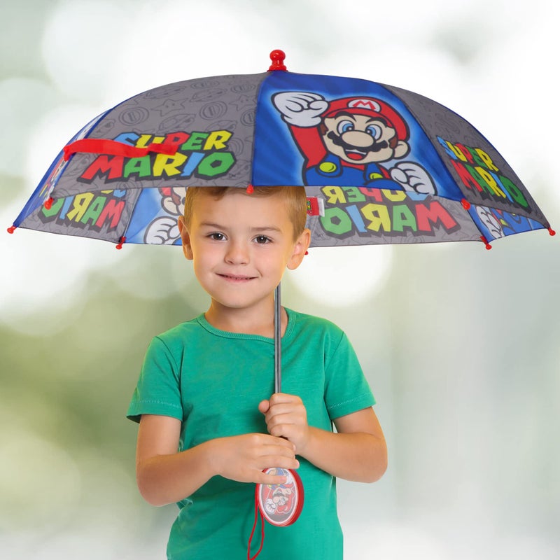 Nintendo Kids Umbrella, Super Mario Rain Wear For Boys Ages 3-6 - Image 2