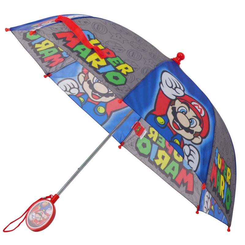 Nintendo Kids Umbrella, Super Mario Rain Wear For Boys Ages 3-6 - Image 1