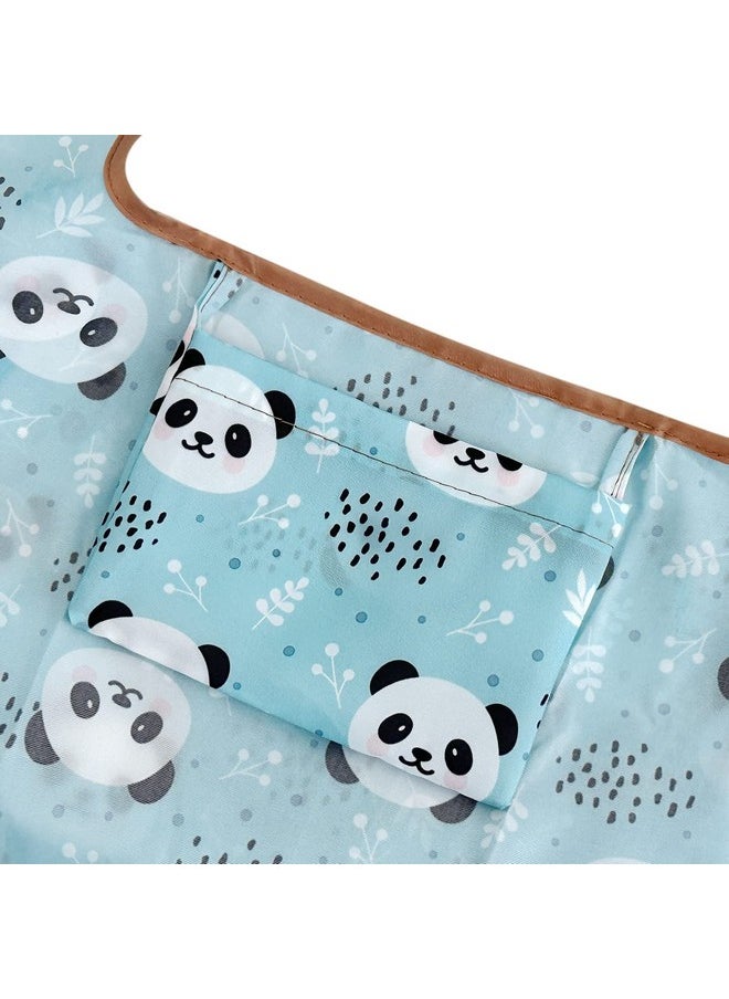 allydrew allydrew Large & Small Foldable Tote Nylon Reusable Grocery Bags, Set of 2, Panda  - Image 4