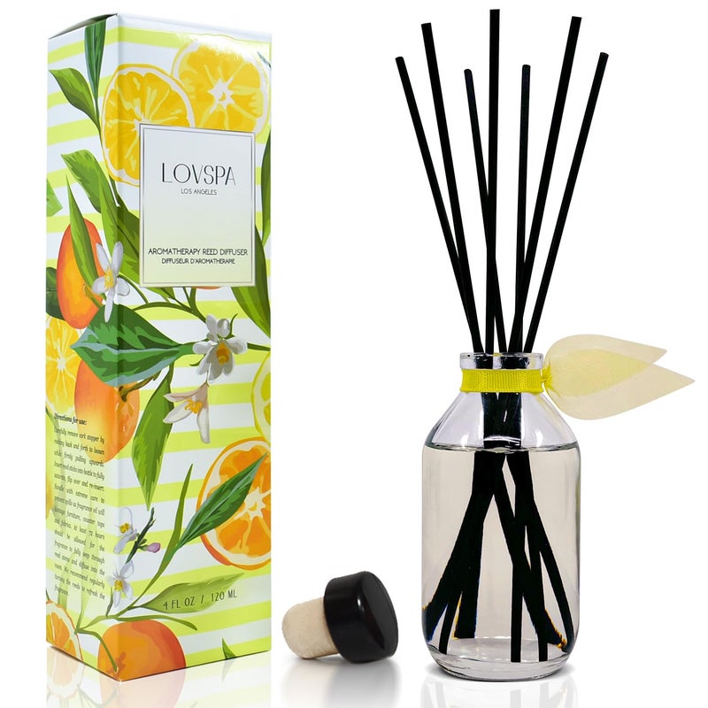 LOVSPA Reed Diffuser Set, Sage & Citrus Scented Oil Diffuser with Sticks, Home Fragrance Accessories for Bathroom Shelf Decor, Aroma Diffusers for Home or Office Desk, USA Made - Image 1