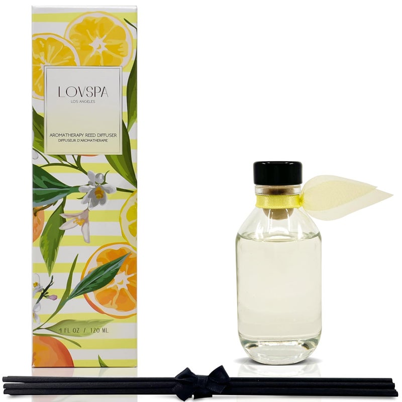 LOVSPA Reed Diffuser Set, Sage & Citrus Scented Oil Diffuser with Sticks, Home Fragrance Accessories for Bathroom Shelf Decor, Aroma Diffusers for Home or Office Desk, USA Made - Image 2