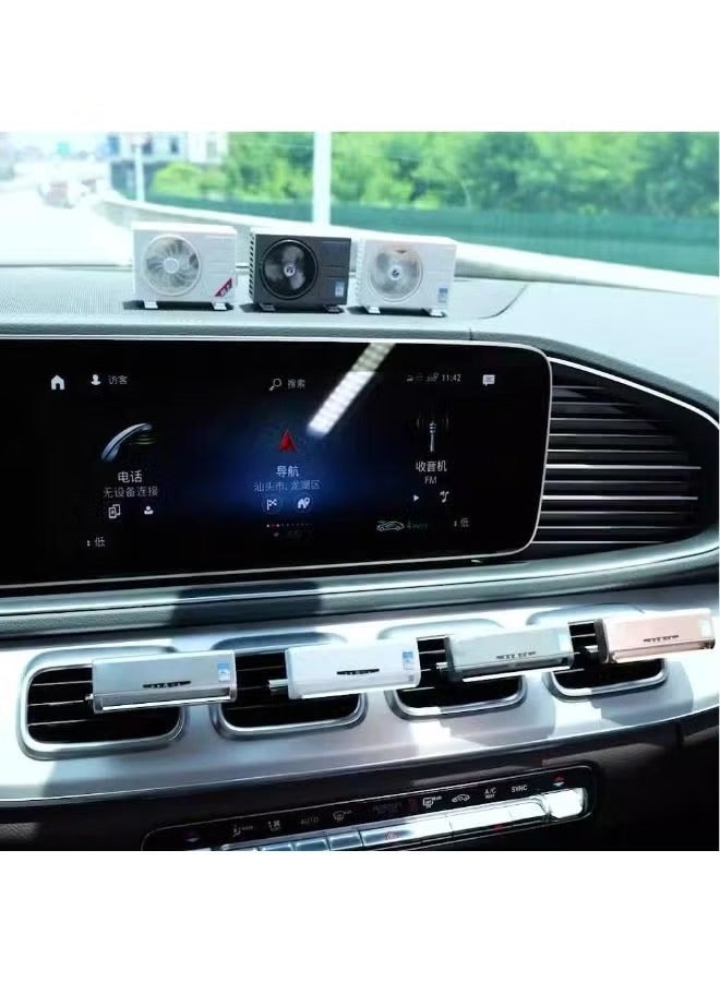 ACLIX Mini Car Solar Powered Air Freshener with Air Conditioner Appearance Lasting Fragrance - Image 2