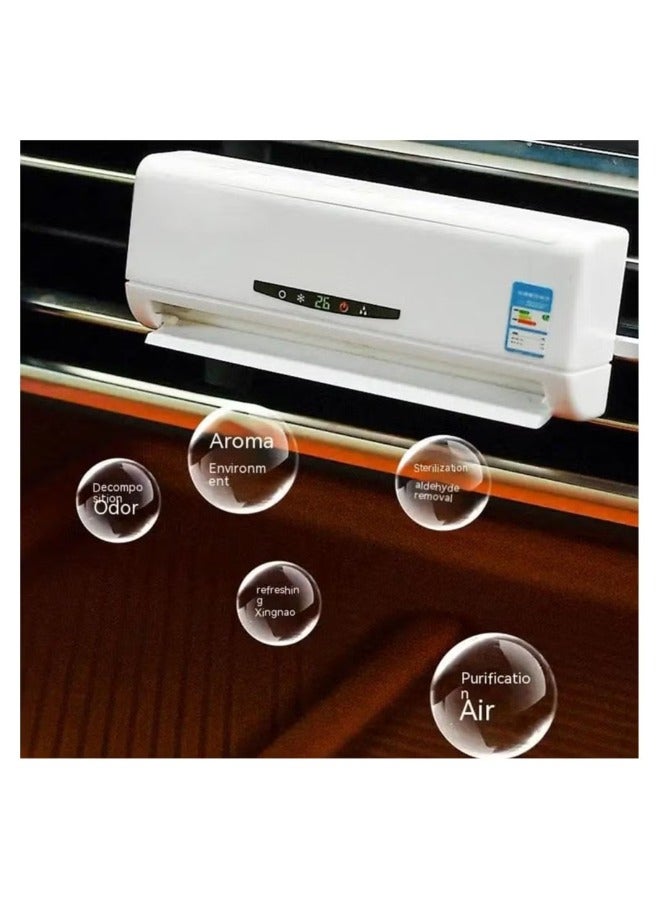 ACLIX Mini Car Solar Powered Air Freshener with Air Conditioner Appearance Lasting Fragrance - Image 5