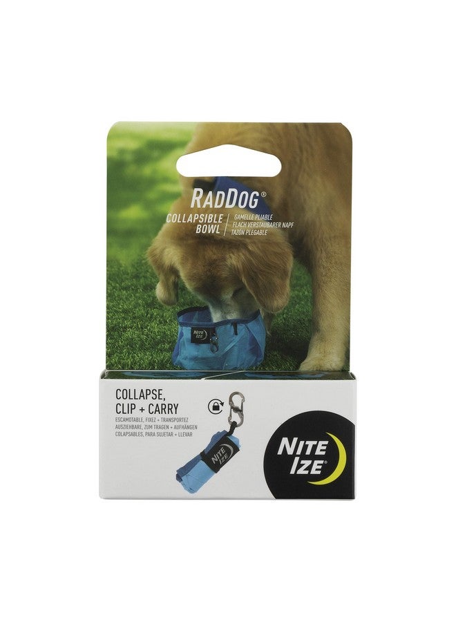 Nite Ize RadDog Collapsible Dog Bowl, Lightweight Food and Water Bowl, Blue, One Size, Model - Image 1