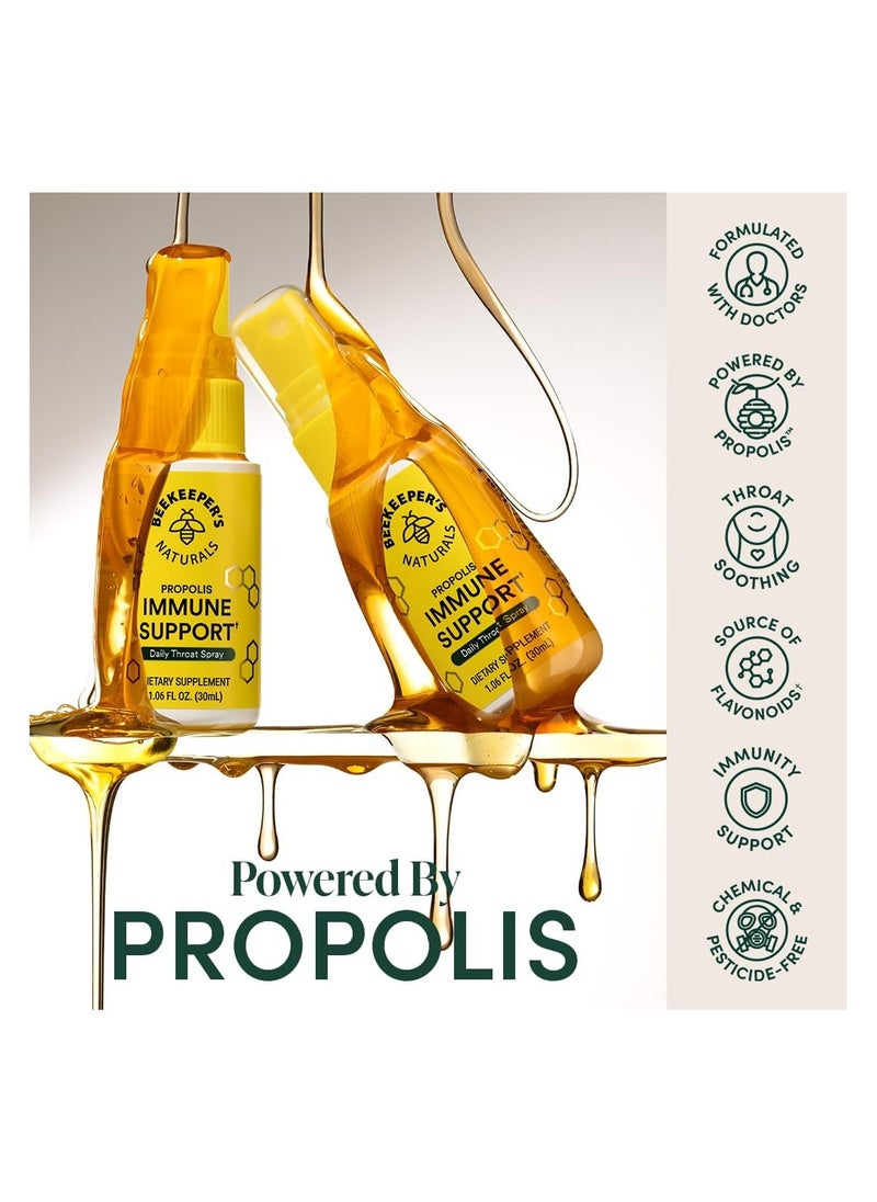 Beekeeper's Naturals Beekeeper's Naturals Spray 95% Bee Propolis Extract-Natural Immune Support & Sore Throat Relief Antioxidants, Keto, Paleo, Gluten-Free, 1.0 Fl Oz (Pack of 1), White  - Image 3
