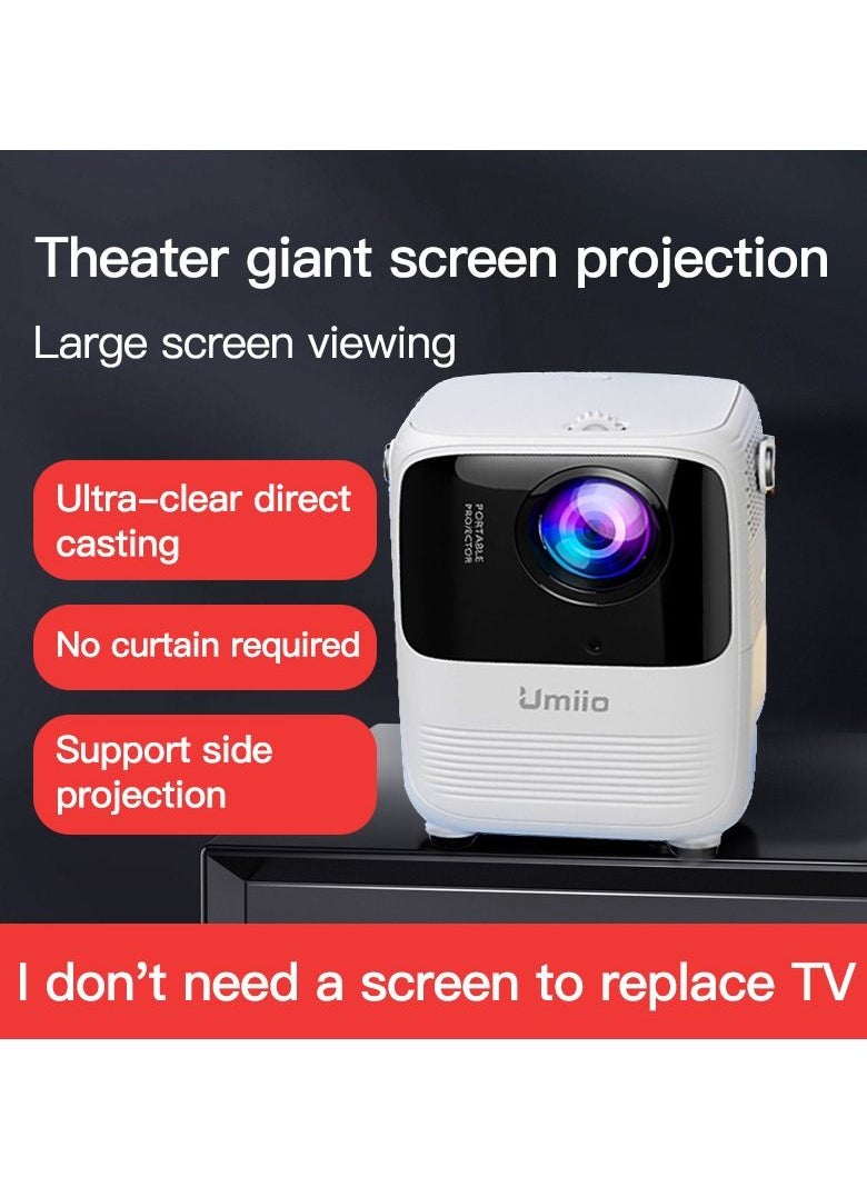 Umiio - Portable Projector 5G Android WiFi and Bluetooth Intelligent 50-150 Inches Screen Projection Higher Resolution Brightness - Image 1
