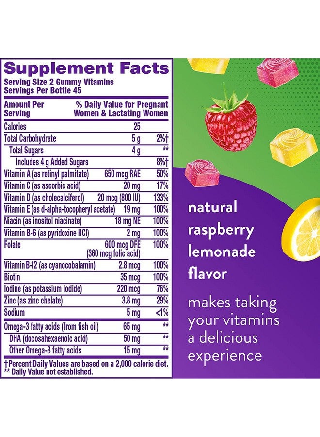 Vitafusion Prenatal Dha & Folic Acid Gummy Vitamins 90 Count (2 Pack) - Image 3
