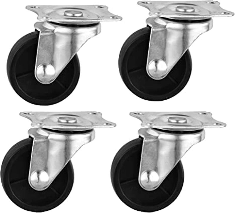 AQ AQSON AQSON 4 Pack of 40mm Rubber Swivel Caster Wheels without Brake for Furniture and Trolleys - Image 1