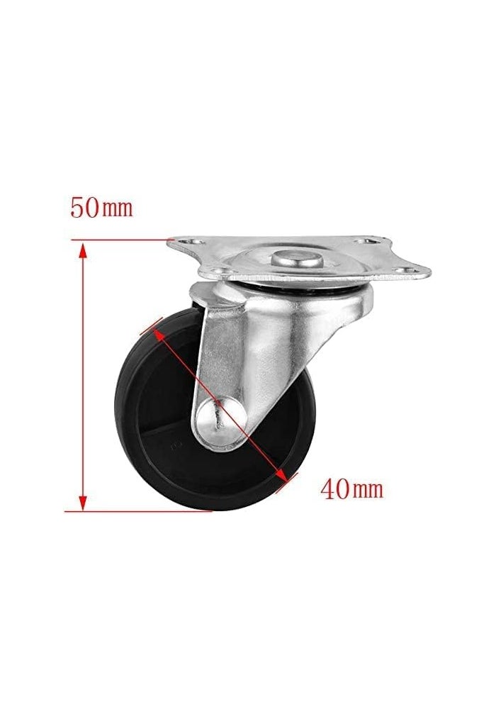 AQ AQSON AQSON 4 Pack of 40mm Rubber Swivel Caster Wheels without Brake for Furniture and Trolleys - Image 2