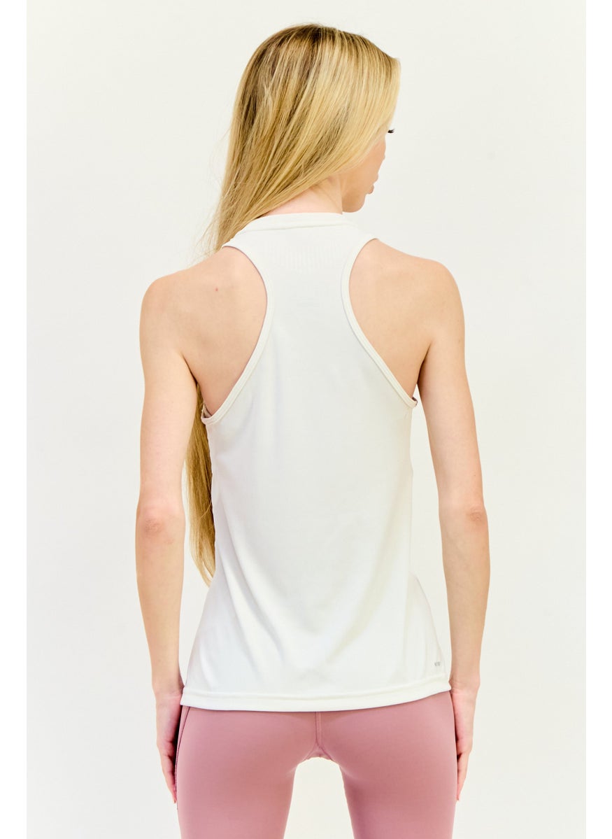 Adidas Women Sportswear Fit Sleeveless Training Top, Cream  - Image 3