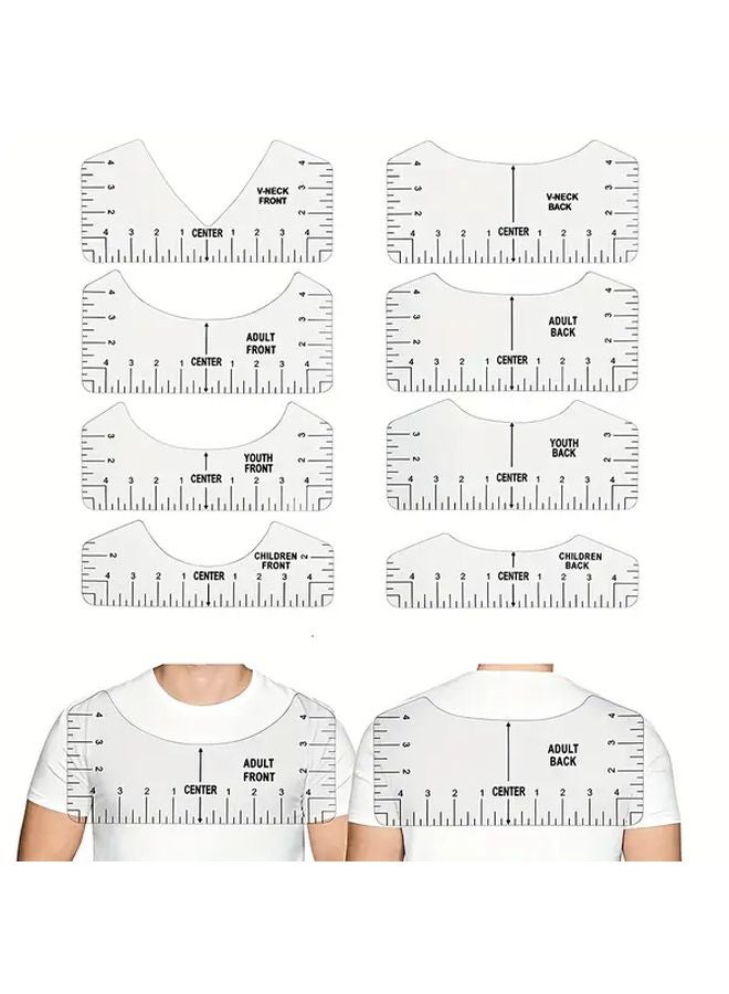 White T Shirt Alignment Tool 4pcs V Shaped Ruler Guide For Heat Press Vinyl - Image 2