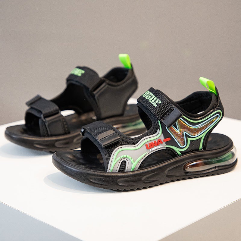 Boys Sandals 2025 Non-Slip Wear-Resistant Mid-Large Children'S Beach Shoes Air Cushion Open Toe Boys Sports Sandals - Image 1