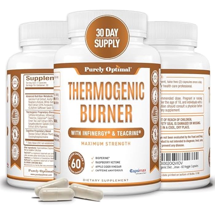 Purely Optimal Thermogenic Fat Burner for Women - Advanced Metabolism Support & Energy Booster - Natural Ingredients, Vegan-Friendly, Non-GMO - 60 Capsules - Image 1