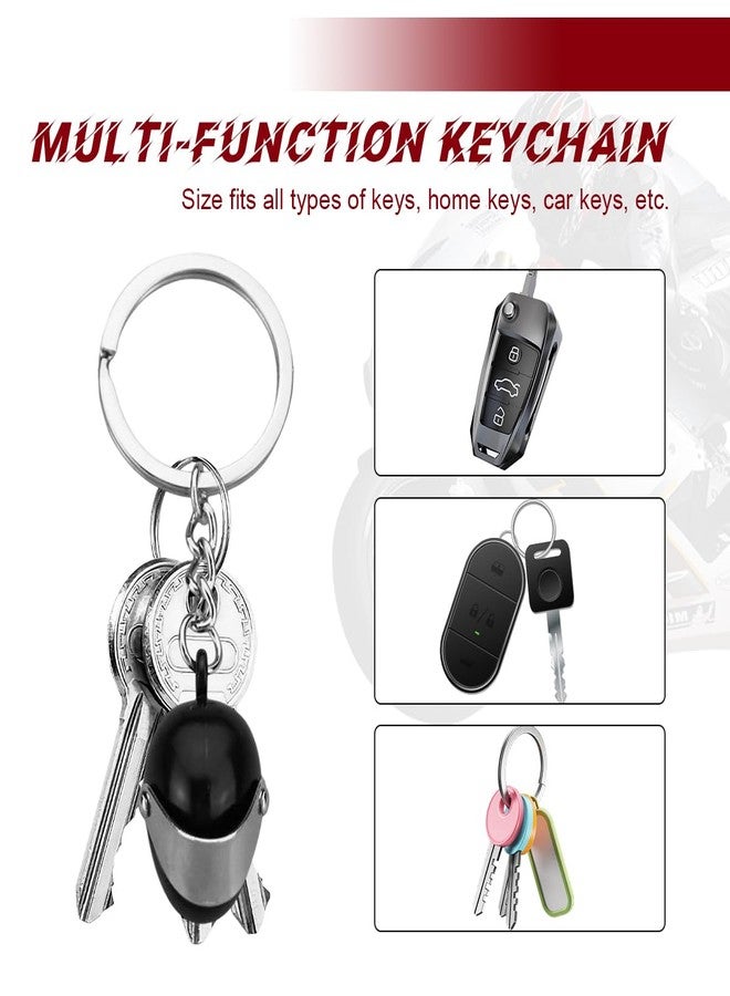NYTKL 2 PCS Motorcycle Helmet Keychain, Creative Motorcycle Keychain Helmet Key Fob, 3D Metal Motorbike Keyring for Men (Black) - Image 3