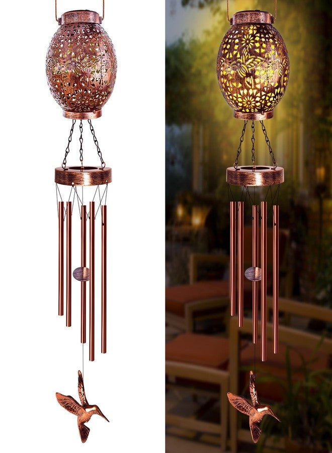 YHmall Wind Chimes for Outside 38" Hummingbird Solar Wind Chimes Outdoor Gifts for Mom Hanging Solar Lantern, Garden Decor Wind Chime for Patio Yard, Christmas Windchimes Outdoors Gifts for Women Grandma - Image 1