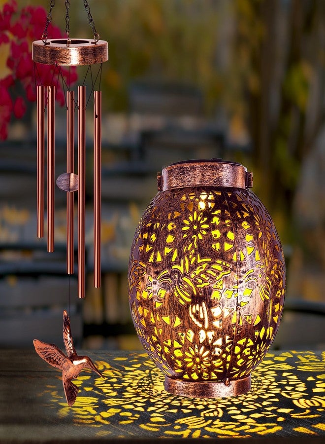 YHmall Wind Chimes for Outside 38" Hummingbird Solar Wind Chimes Outdoor Gifts for Mom Hanging Solar Lantern, Garden Decor Wind Chime for Patio Yard, Christmas Windchimes Outdoors Gifts for Women Grandma - Image 5