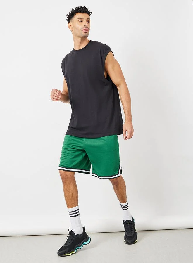 Styli Mesh Woven Oversized Basketball Shorts