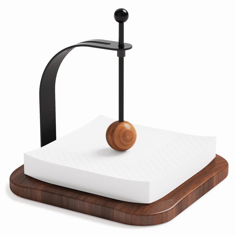 Celestree Napkin Holder for Table, Wood Napkin Holders for Paper Napkins, Cocktail Napkin Holder, Suitable for Kitchen, Restaurant, Bar, Office, Parties, Home Décor, Hotel, Cafe (Walnut Wood) - Image 1