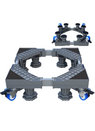 Upgraded Length Adjustable Double Tube Washing Machine Base, Refrigerator Stand with Movable Roller, Grey - 8 Strong Feet & 4 Locking Rubber Swivel, YXJ-25F Grey - pzsku/ZDEA0004EA44ECFD01189Z/45/1743318584/4b3656ec-9e55-49c6-a0a5-df6e7394f39c