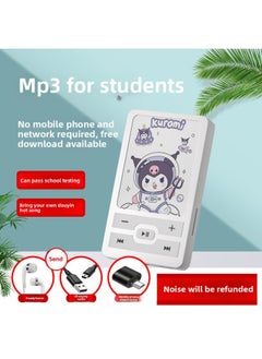 Generic Genuine Cartoon Mp3 Walkman Student Version Mp4 Portable Music Playback External Listening English Learning Small-Body Color:Kurome-Memory Capacity:4GB-heavy Bass Package  - Image 1