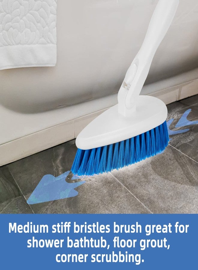 Qaestfy Shower Bathtub Tub and Tile Scrubber Brush with 51'' Adjustable Long Handle Cleaning Brushes Lock in Place Scrub Brush Head for Bathroom Wall Floor Scrubbing Model QAE008 - Image 4