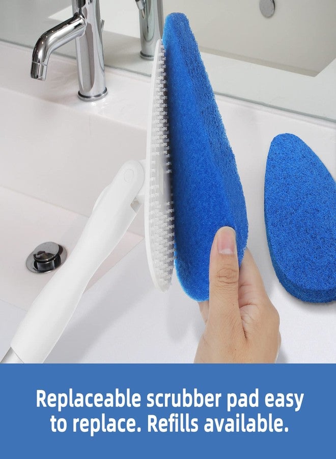 Qaestfy Shower Bathtub Tub and Tile Scrubber Brush with 51'' Adjustable Long Handle Cleaning Brushes Lock in Place Scrub Brush Head for Bathroom Wall Floor Scrubbing Model QAE008 - Image 3