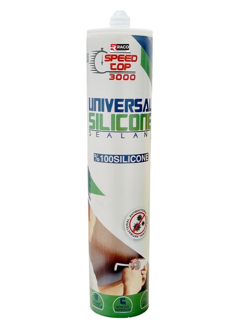RACO Speedtop Universal Silicone Sealant 3000, Multi-Purpose, Waterproof, Durable, High-Performance Sealant for Glass, Wood, Metal, and Ceramic Applications 280g