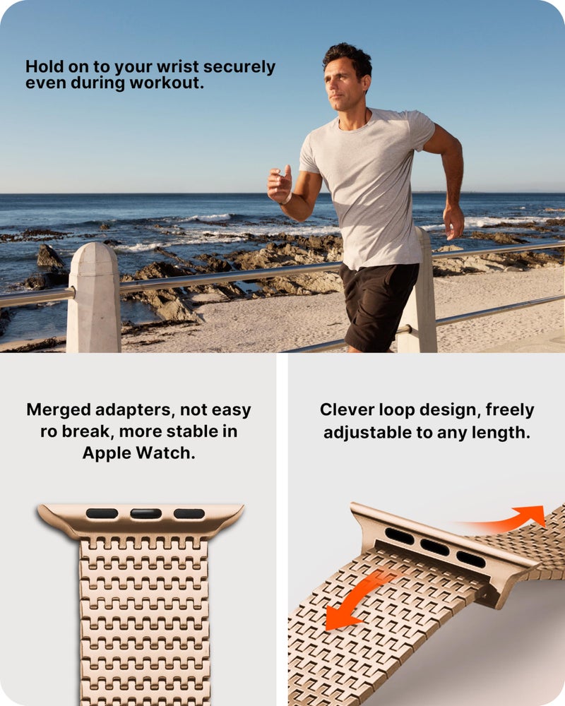 Fullmosa Compatible with Apple Watch Bands 41mm 40mm 38mm 46mm 49mm 45mm 44mm 42mm for Women Men, Stainless Steel Mesh Loop Magnetic Clasp iWatch Band with TPU Case for Apple Watch Series 11 10 9 8 7 6 5 4 3 2 1 Ultra3/2/1, SE3/2/1, 41mm 40mm 38mm Rose Gold - Image 4