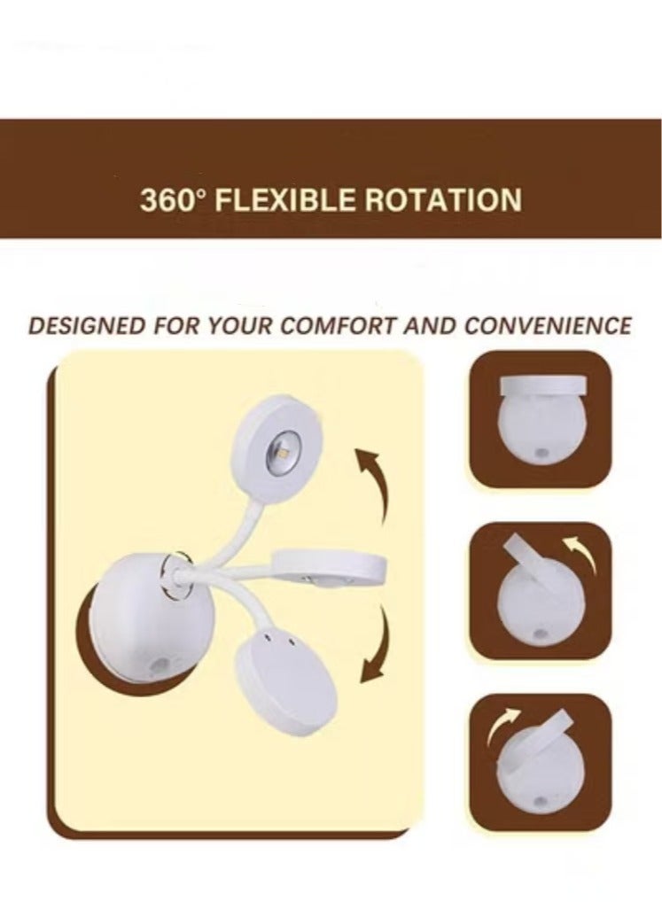 Captaintech Motion Sensor Picture Light LED Cat-Eye Bulb Wall Sconce, Stick on Display Accent Lighting Dimmable 360° Rotation Rechargeable for Paintings  - Image 4
