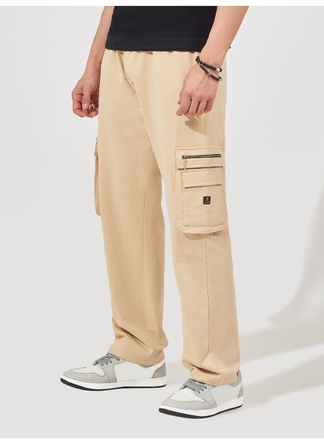 Maniac Mens Solid Onion and Blue Oversized Cotton Cargo Pant  - Image 5