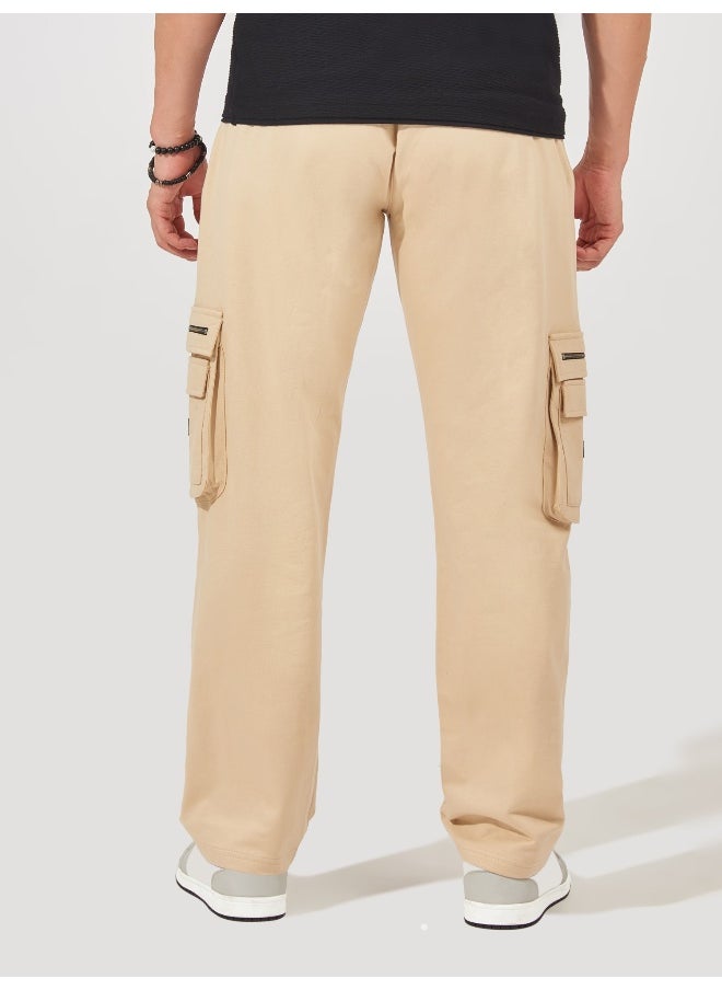 Maniac Mens Solid Onion and Blue Oversized Cotton Cargo Pant  - Image 4