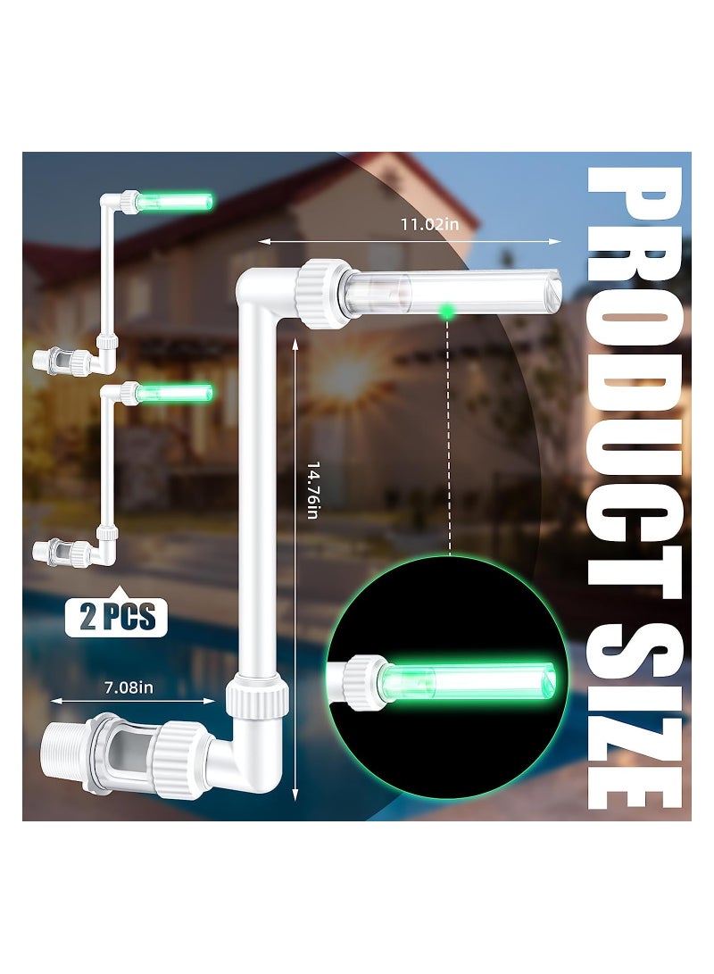 2 Pcs LED Light Swimming Pool Waterfall Fountain Above Ground Inground Pool Cooler Sprinkler Pond Aerator Pump Accessories Water Spa Spray Fountain for Backyard Garden Decor