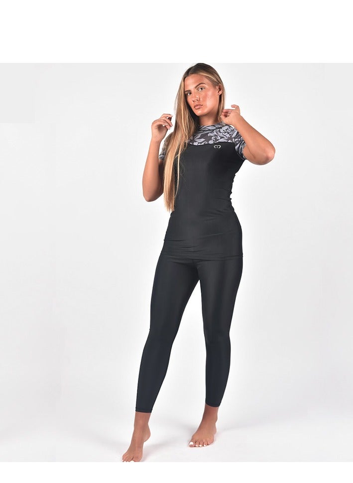 modestly active Short Sleeve Rash Guard Swimwear - Image 1