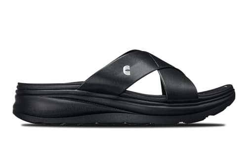 CALTO Men's Invisible Height Increasing Elevator Shoes - Black/Matte Black Ultra Light-Weight Slip-on Comfort Sandals - 2 Inches Taller - X1652 - Size 12 D(M) US - Image 2