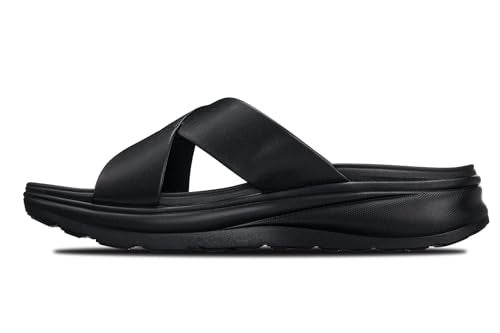 CALTO Men's Invisible Height Increasing Elevator Shoes - Black/Matte Black Ultra Light-Weight Slip-on Comfort Sandals - 2 Inches Taller - X1652 - Size 12 D(M) US - Image 3