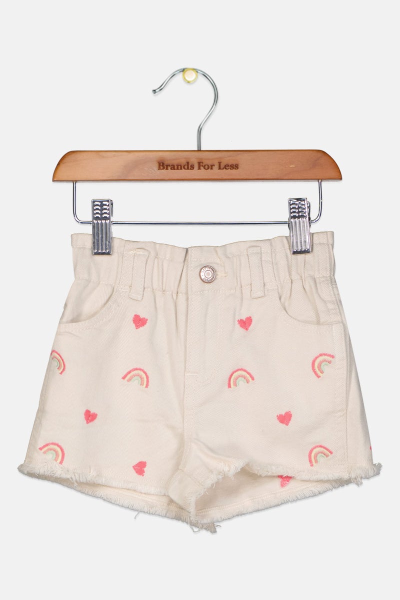 GAP Toddlers Girl Allover Print Denim Shorts, Multicolor - Image 1