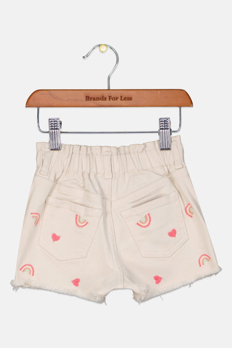 GAP Toddlers Girl Allover Print Denim Shorts, Multicolor - Image 2