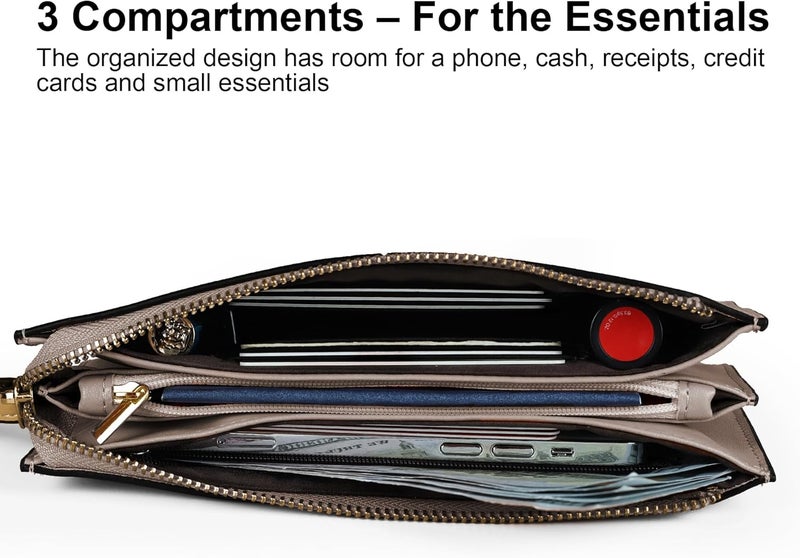 befen Genuine Leather Wristlet Clutch for Women Ultra-Slim Ladies Credit Card Holder Wallet Purses with RFID Protection - Image 2