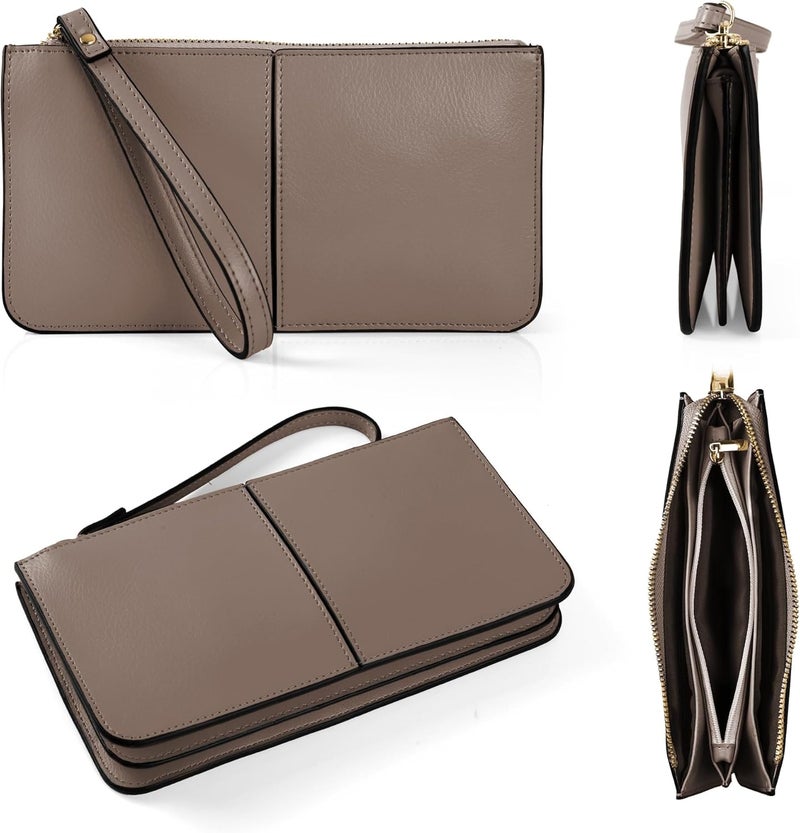 befen Genuine Leather Wristlet Clutch for Women Ultra-Slim Ladies Credit Card Holder Wallet Purses with RFID Protection - Image 5