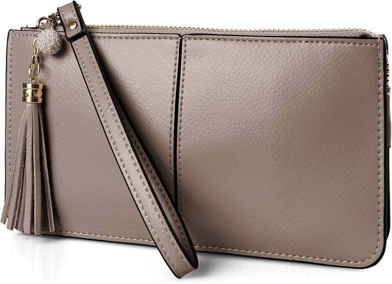 befen Genuine Leather Wristlet Clutch for Women Ultra-Slim Ladies Credit Card Holder Wallet Purses with RFID Protection - Image 1