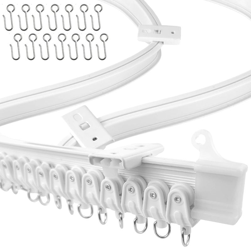 UrbanRed Flexible Bendable Ceiling Curtain Track, 22.9FT (7m), Ceiling Mount for Curtain Rail with Track Curtain System, Room Divider, Ceiling Curtain Rod, RV Ceiling Track for Curtains, White - Image 1