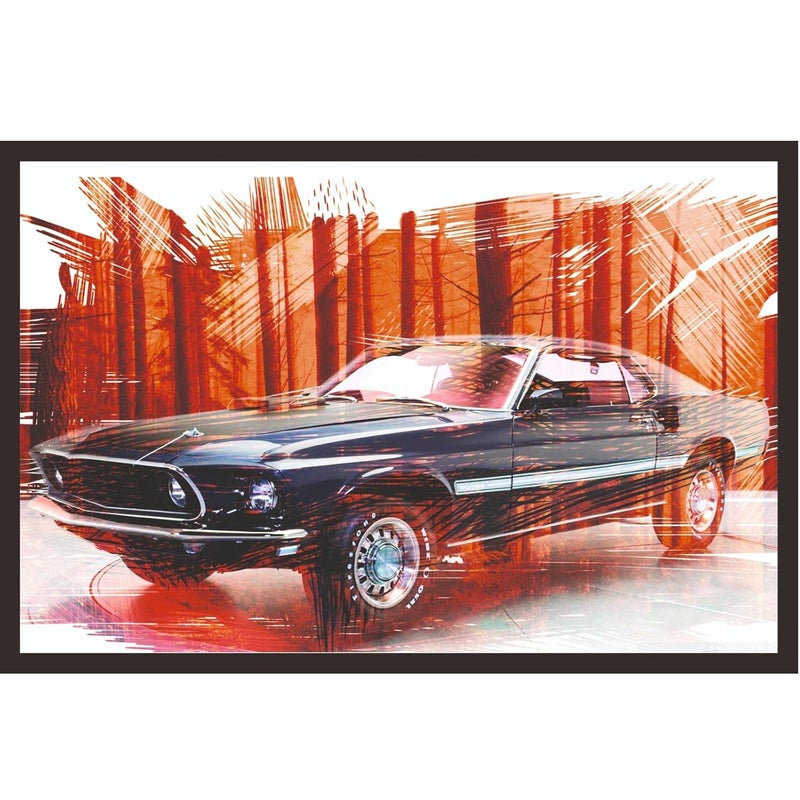 Mad Masters Vintage Car Framed Photo Vehicle Wall Hanging Home Decor Painting for Living Room Bedroom Decoration 18 x 12 InchPaper