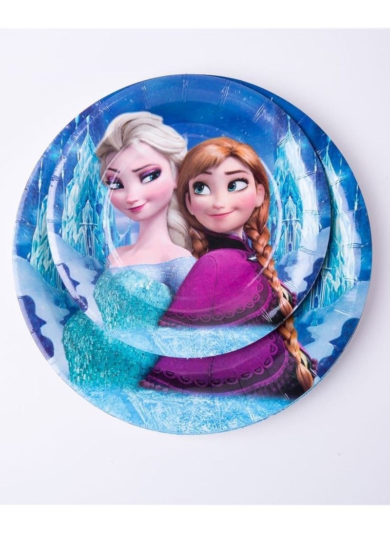 هايلاند 122 قطعة من أدوات مائدة الحفلات ذات الطابع المجمد للاستعمال مرة واحدة لـ 10 ضيوف - أدوات مائدة مجمدة - لوازم حفلات أعياد الميلاد المجمدة - زينة أعياد الميلاد المجمدة - زينة الحفلات ذات الطابع المجمد - Image 2