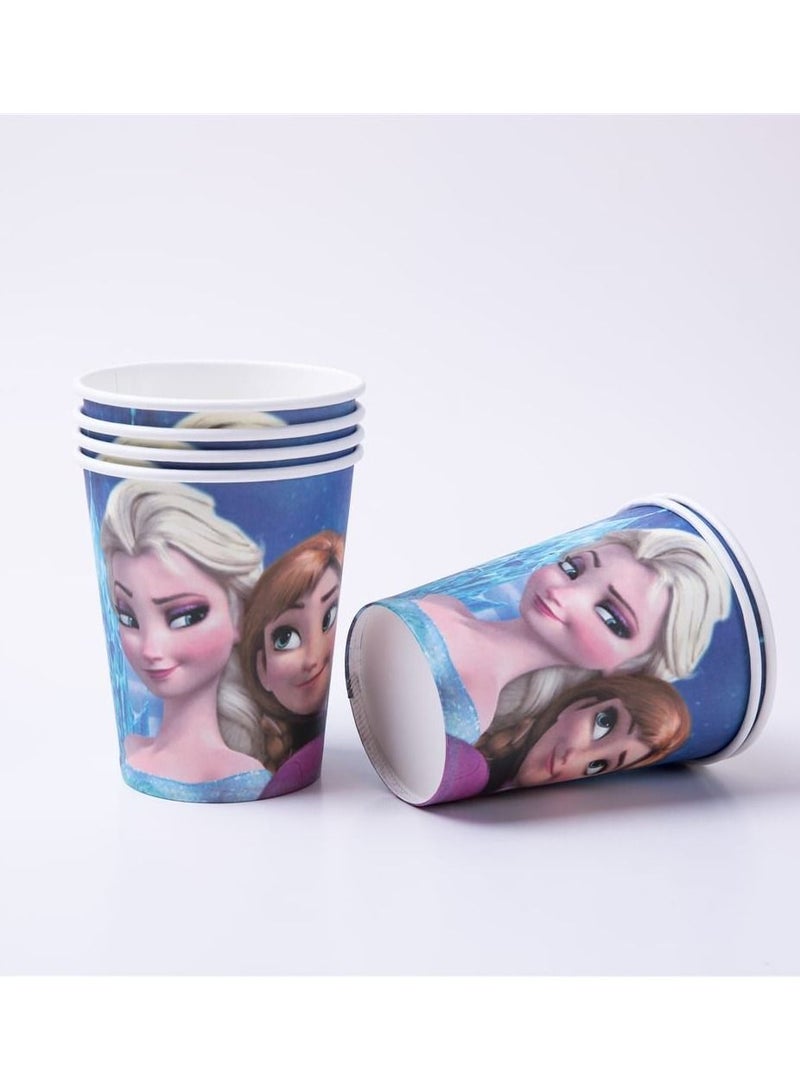 هايلاند 122 قطعة من أدوات مائدة الحفلات ذات الطابع المجمد للاستعمال مرة واحدة لـ 10 ضيوف - أدوات مائدة مجمدة - لوازم حفلات أعياد الميلاد المجمدة - زينة أعياد الميلاد المجمدة - زينة الحفلات ذات الطابع المجمد - Image 3