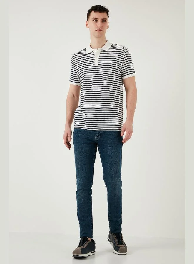 Buratti  Buratti Cotton Regular Fit Striped Polo Collar T Shirt Men's Polo Collar T-Shirt 5903009 for Men | Best Price UAE