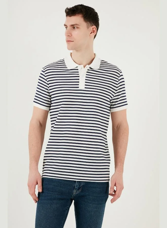 Buratti  Buratti Cotton Regular Fit Striped Polo Collar T Shirt Men's Polo Collar T-Shirt 5903009 for Men | Best Price UAE